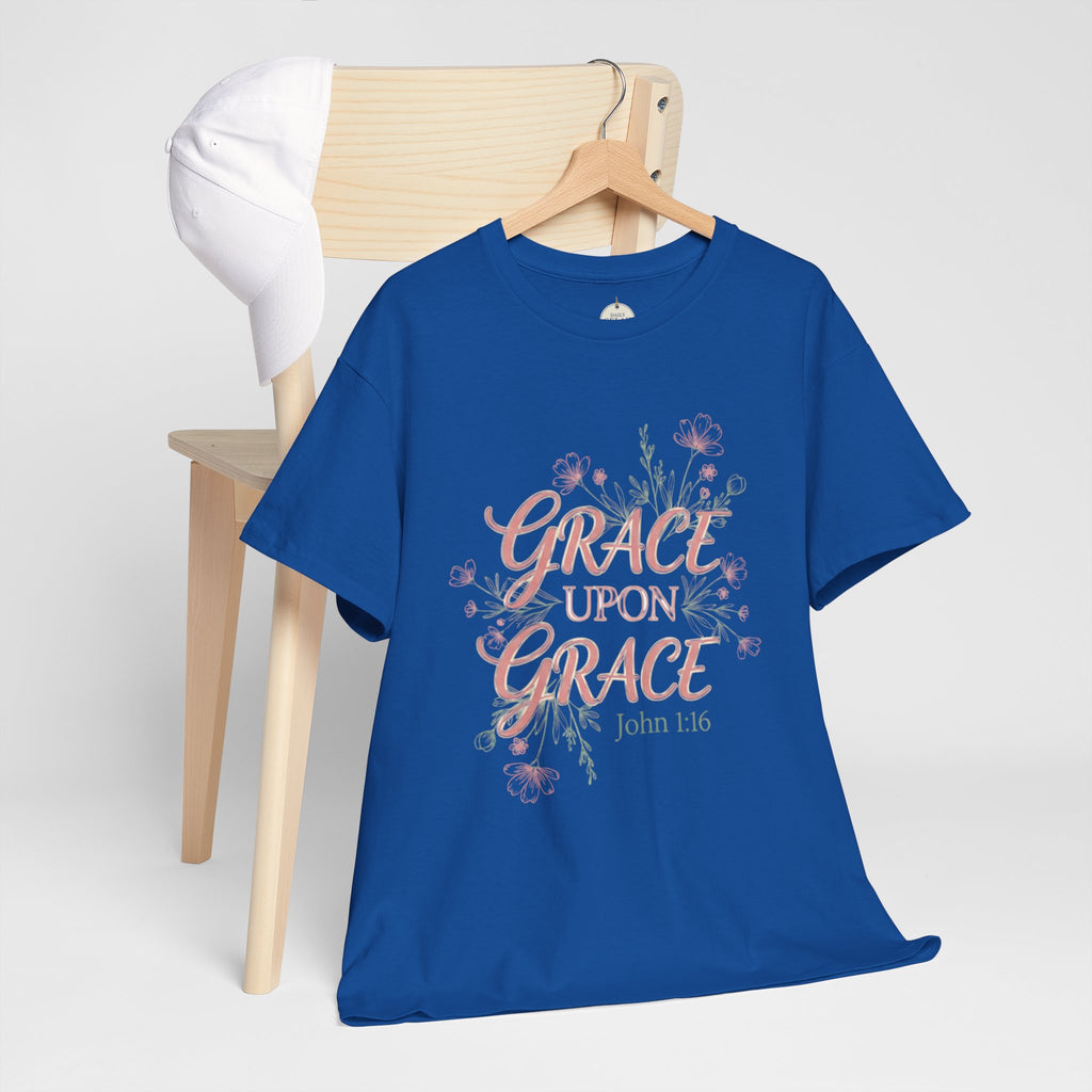 Grace Upon Grace Tee — John 1:16 Floral Christian T-Shirt