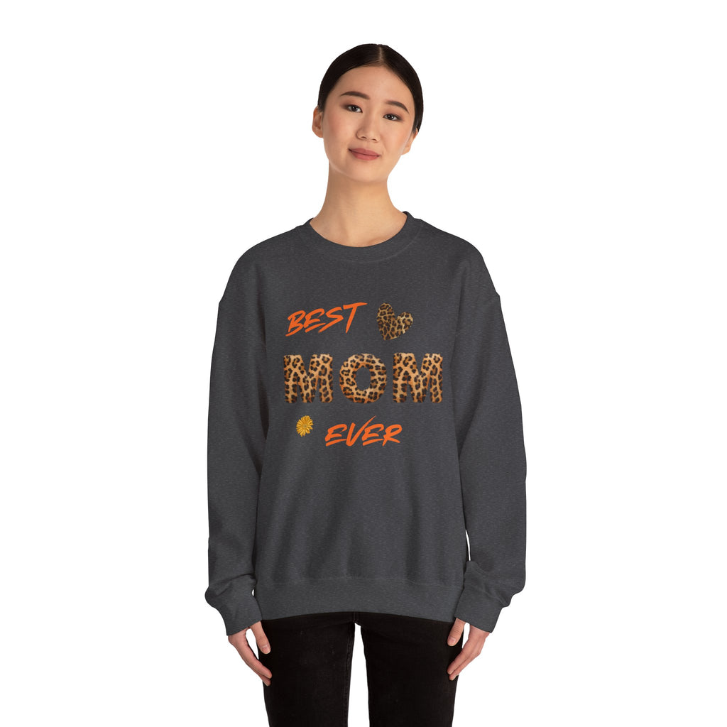 Leopard Print "Best Mom Ever" Sweatshirt | Mom Design Crewneck