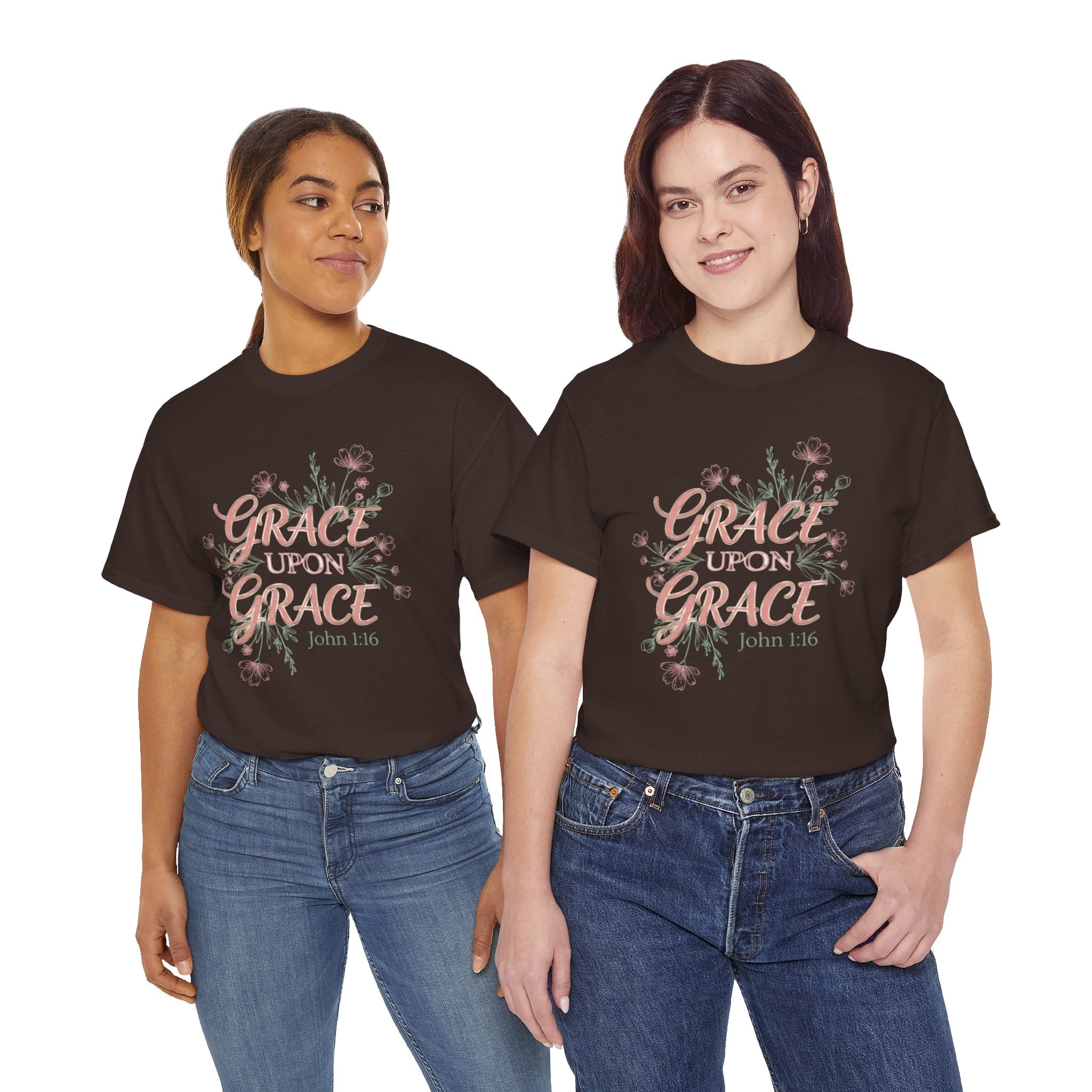 Grace Upon Grace Tee — John 1:16 Floral Christian T-Shirt