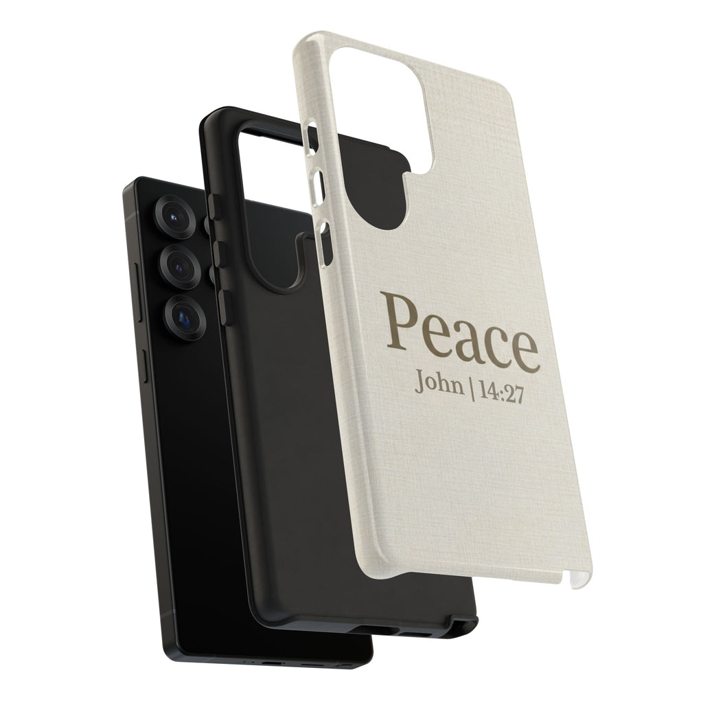Peace (John 14:27) Phone Case — Minimalist Christian Scripture iPhone & Android Cover