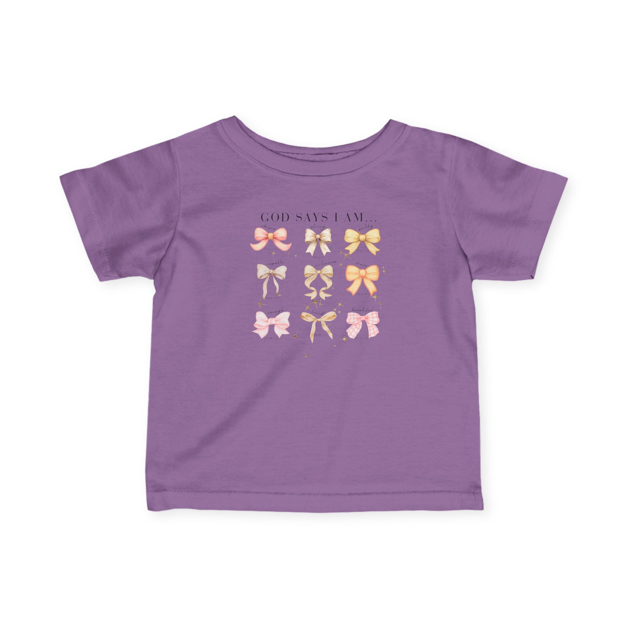 Infant Tee — Pastel Bows Baby Shirt God Say I Am...