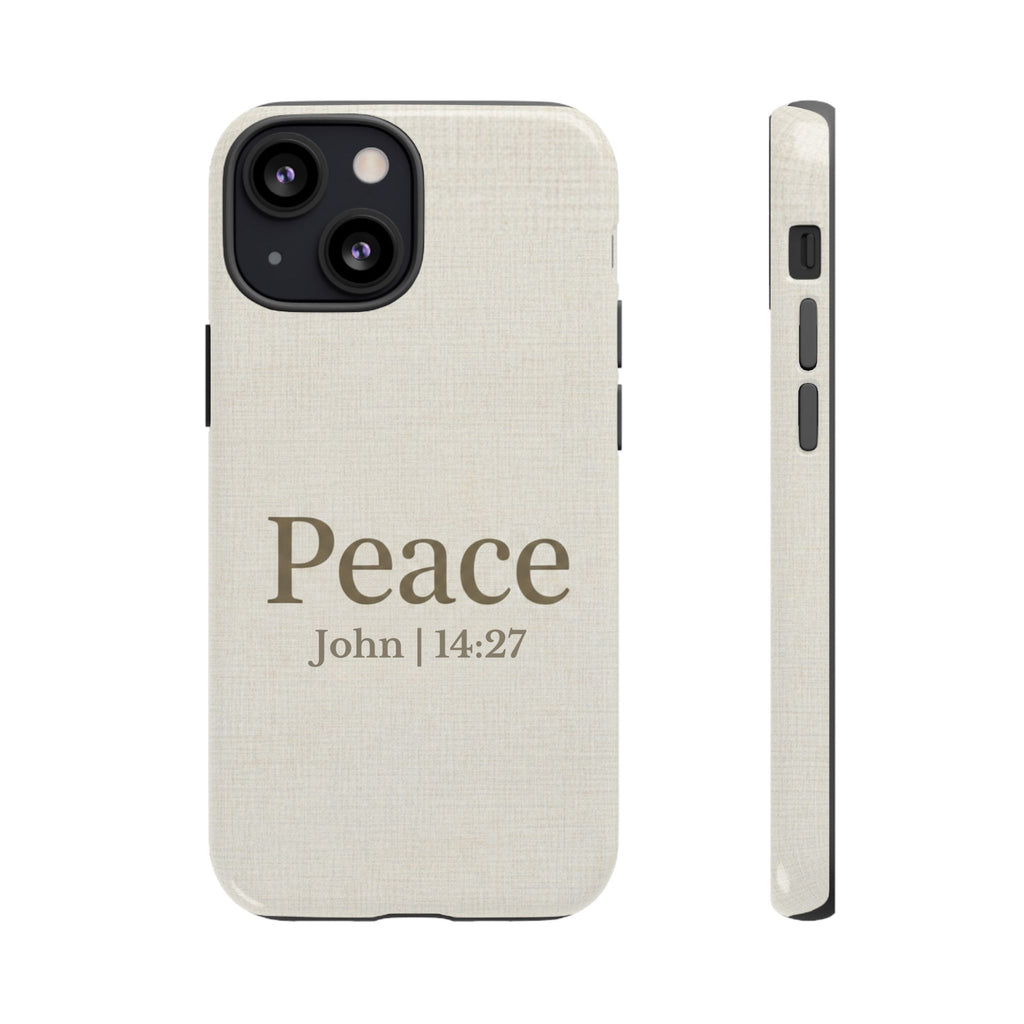 Peace (John 14:27) Phone Case — Minimalist Christian Scripture iPhone & Android Cover