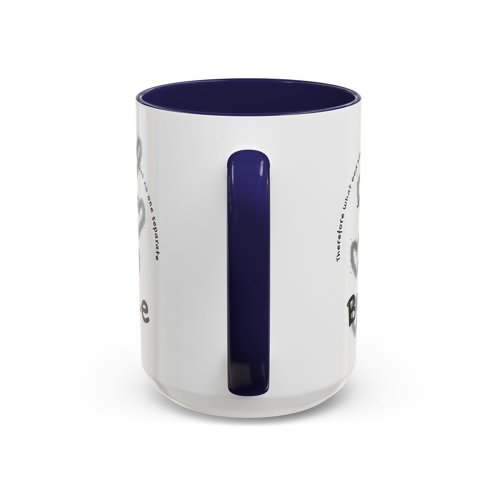 Bride Coffee Mug — Christian Cross & Hearts Accent Mug (Matthew 19:6)