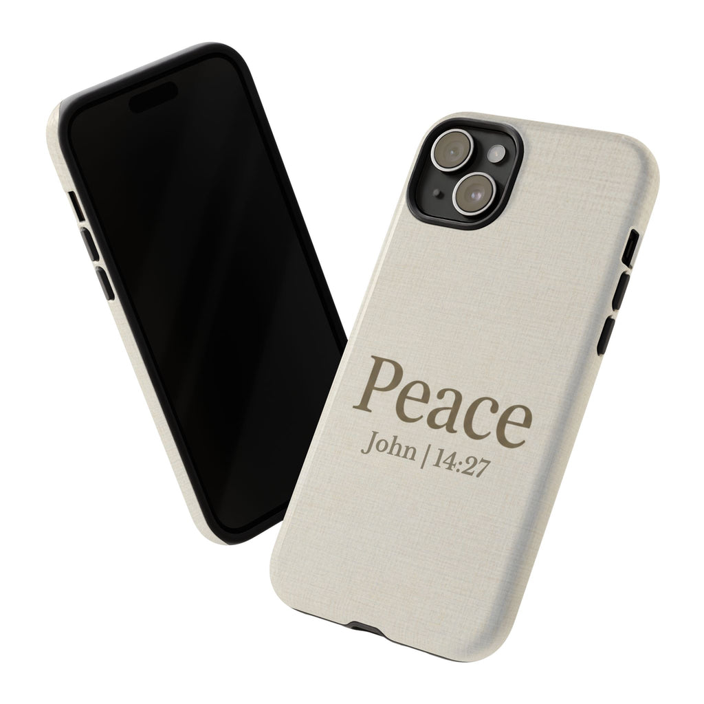 Peace (John 14:27) Phone Case — Minimalist Christian Scripture iPhone & Android Cover