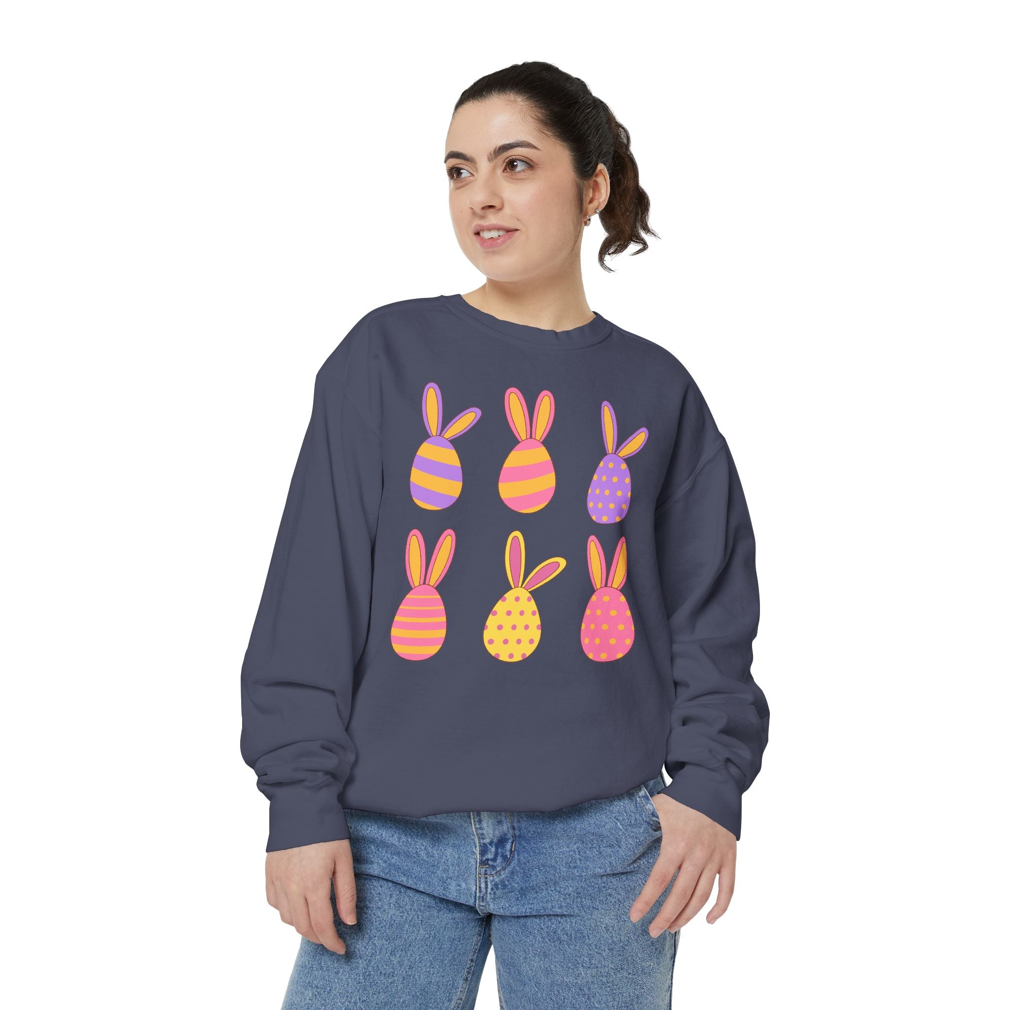 Easter Bunny Egg Sweatshirt — Pastel Bunny-Egg Graphic Pullover