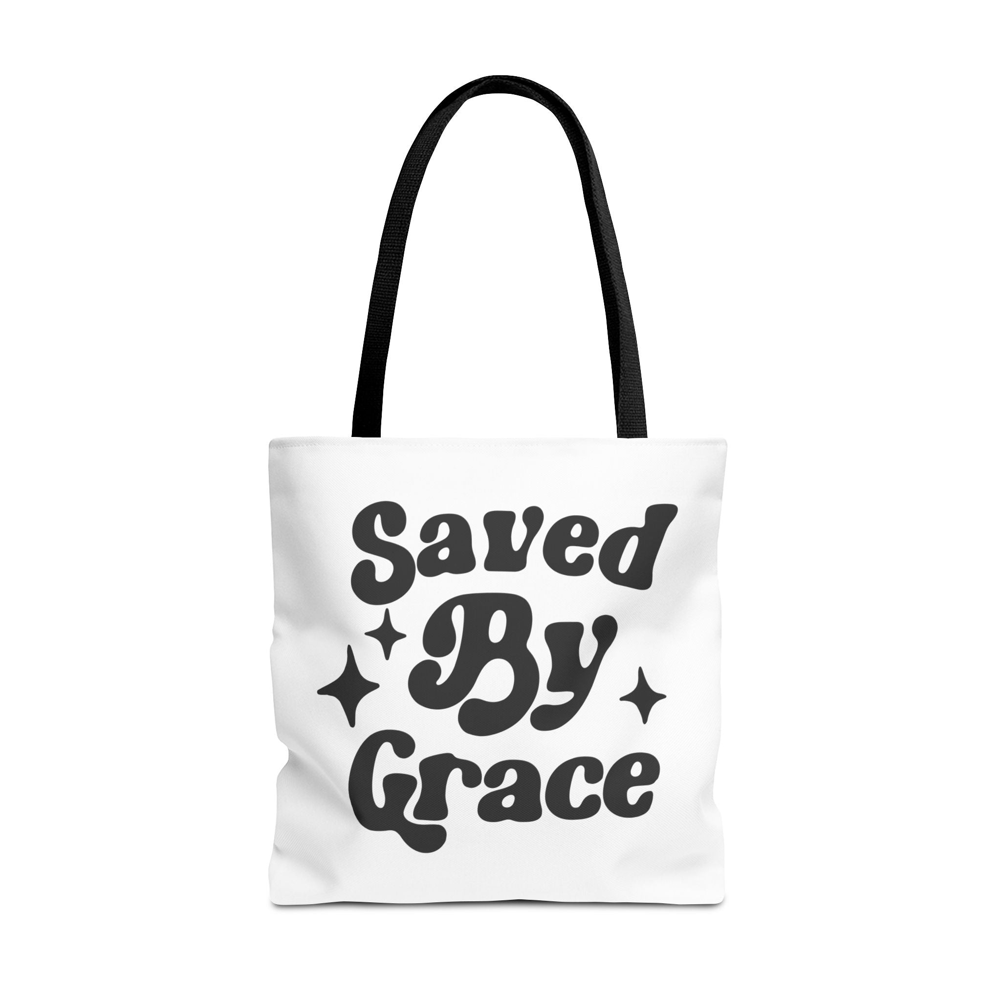Saved By Grace Tote Bag — Christian Faith Statement Canvas Tote