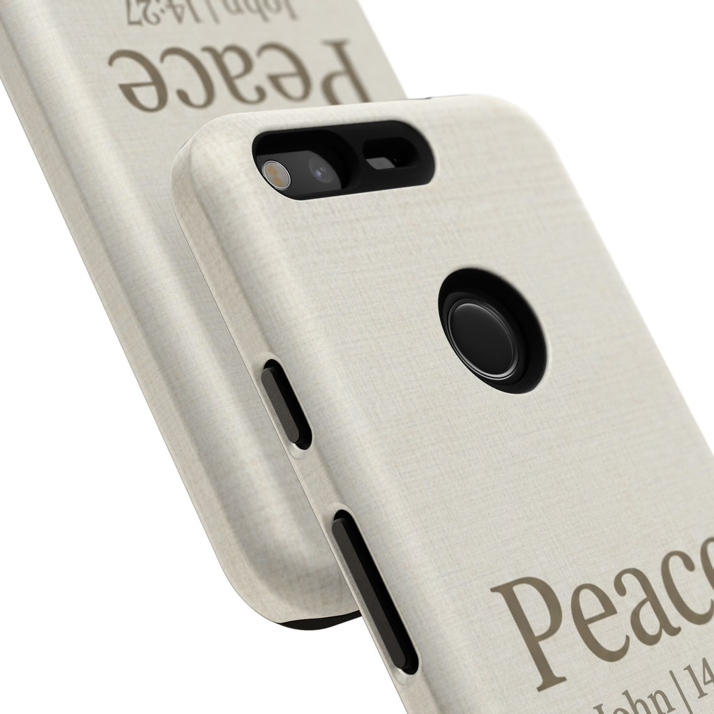 Peace (John 14:27) Phone Case — Minimalist Christian Scripture iPhone & Android Cover