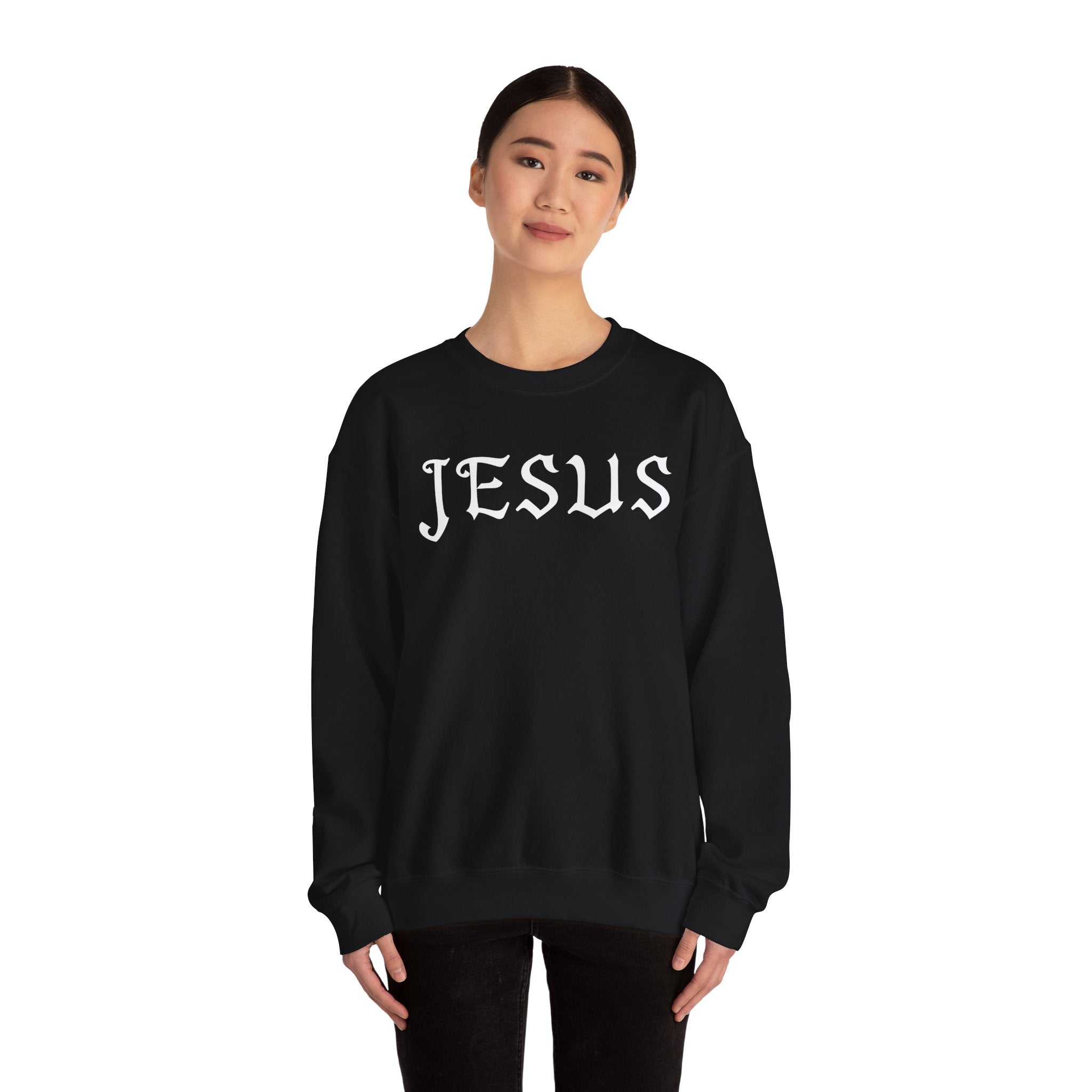 Jesus Crewneck Sweatshirt — Minimal Christian Faith Pullover