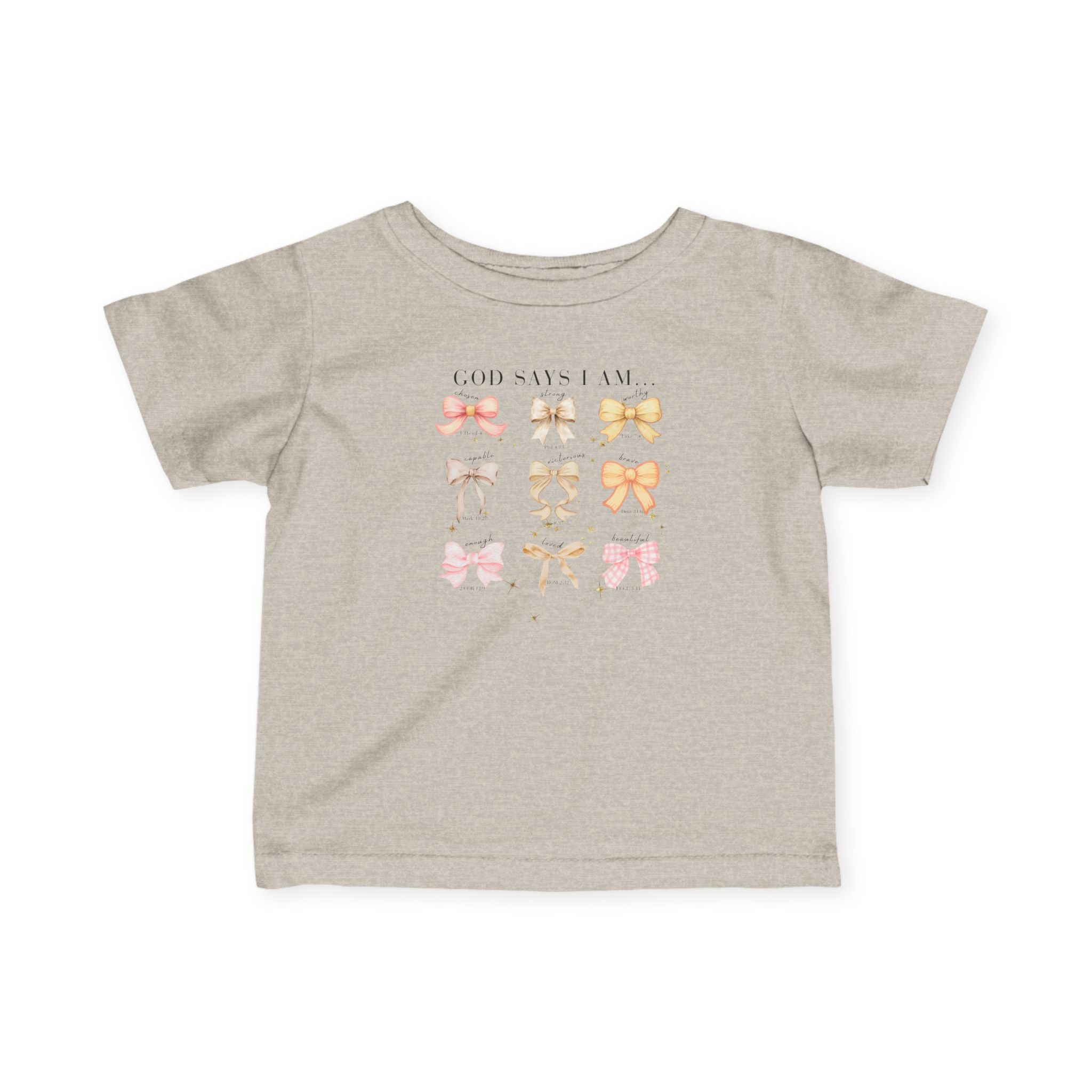 Infant Tee — Pastel Bows Baby Shirt God Say I Am...