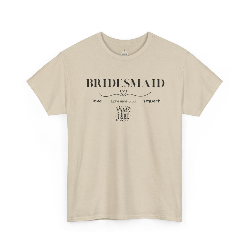Bridesmaid T-Shirt — Elegant Script Bridal Party Tee (‘Bridesmaid’ with Heart) - Christian
