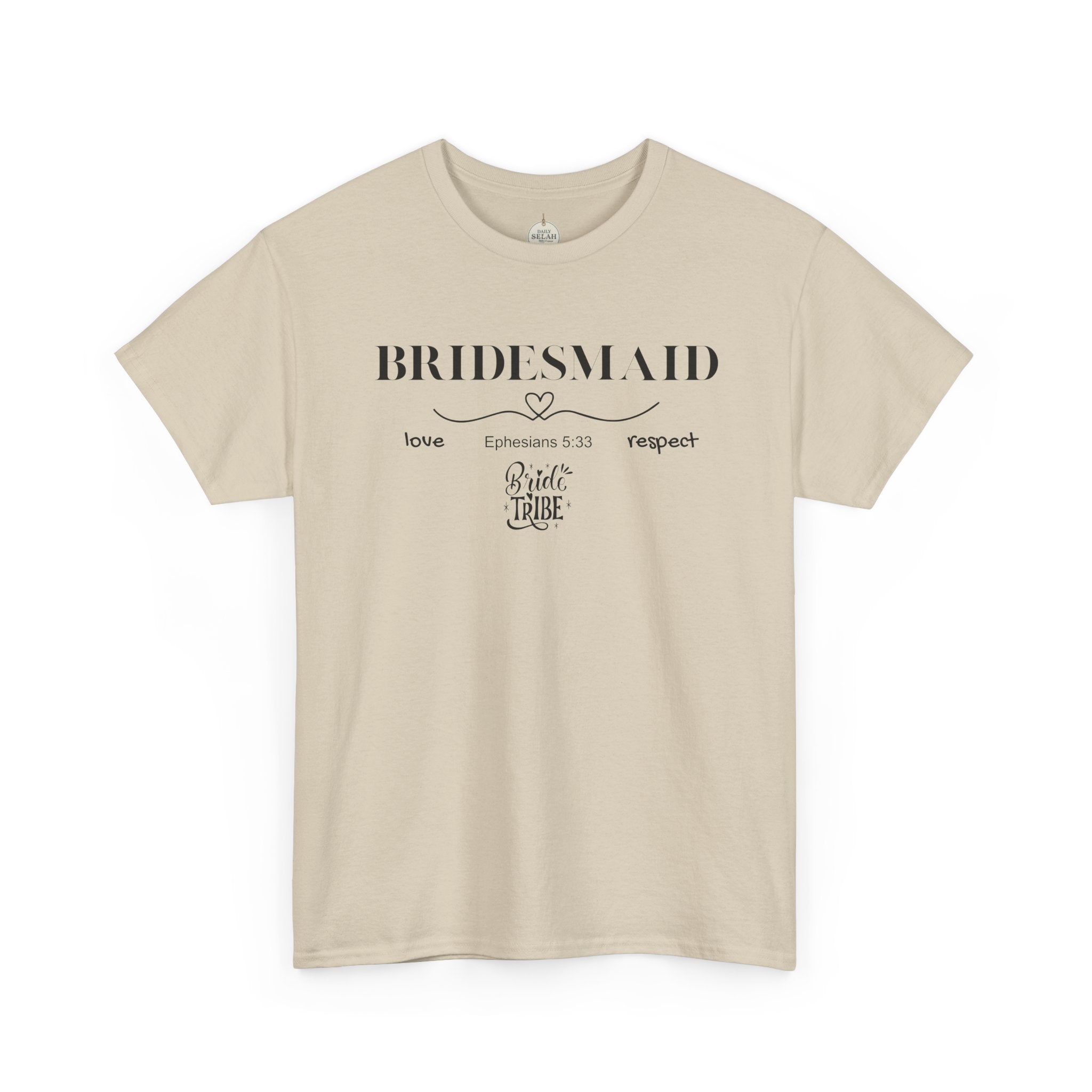 Bridesmaid T-Shirt — Elegant Script Bridal Party Tee (‘Bridesmaid’ with Heart) - Christian