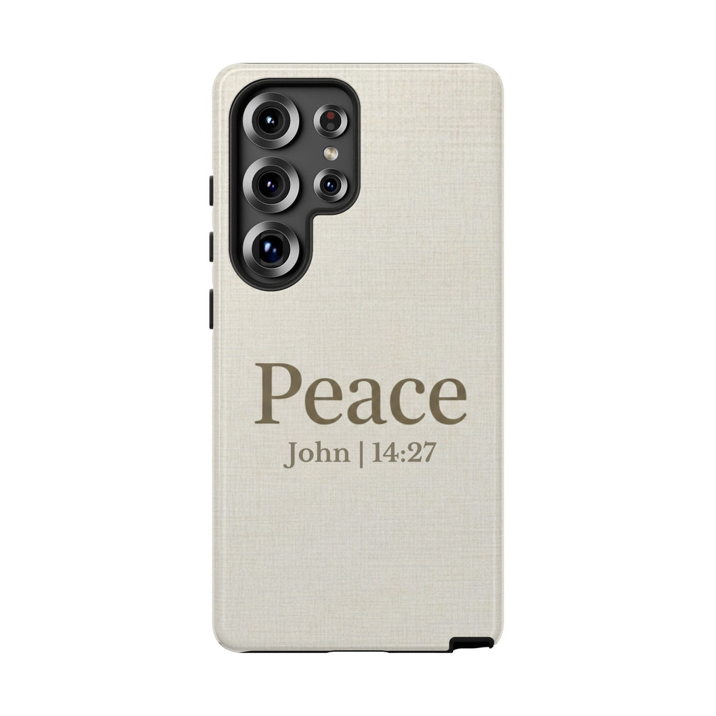 Peace (John 14:27) Phone Case — Minimalist Christian Scripture iPhone & Android Cover