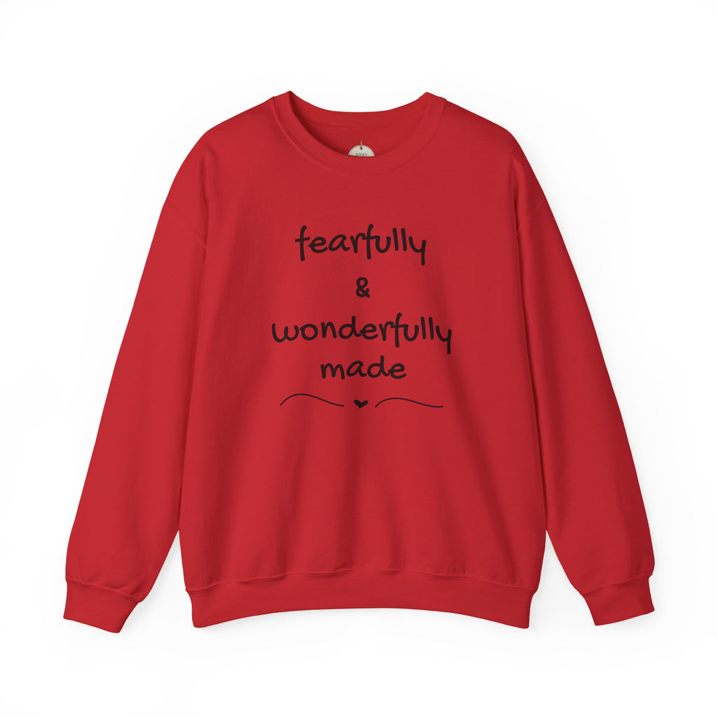 Faith-Based Crewneck Sweatshirt — "Fearfully & Wonderfully Made" Inspirational Pullover