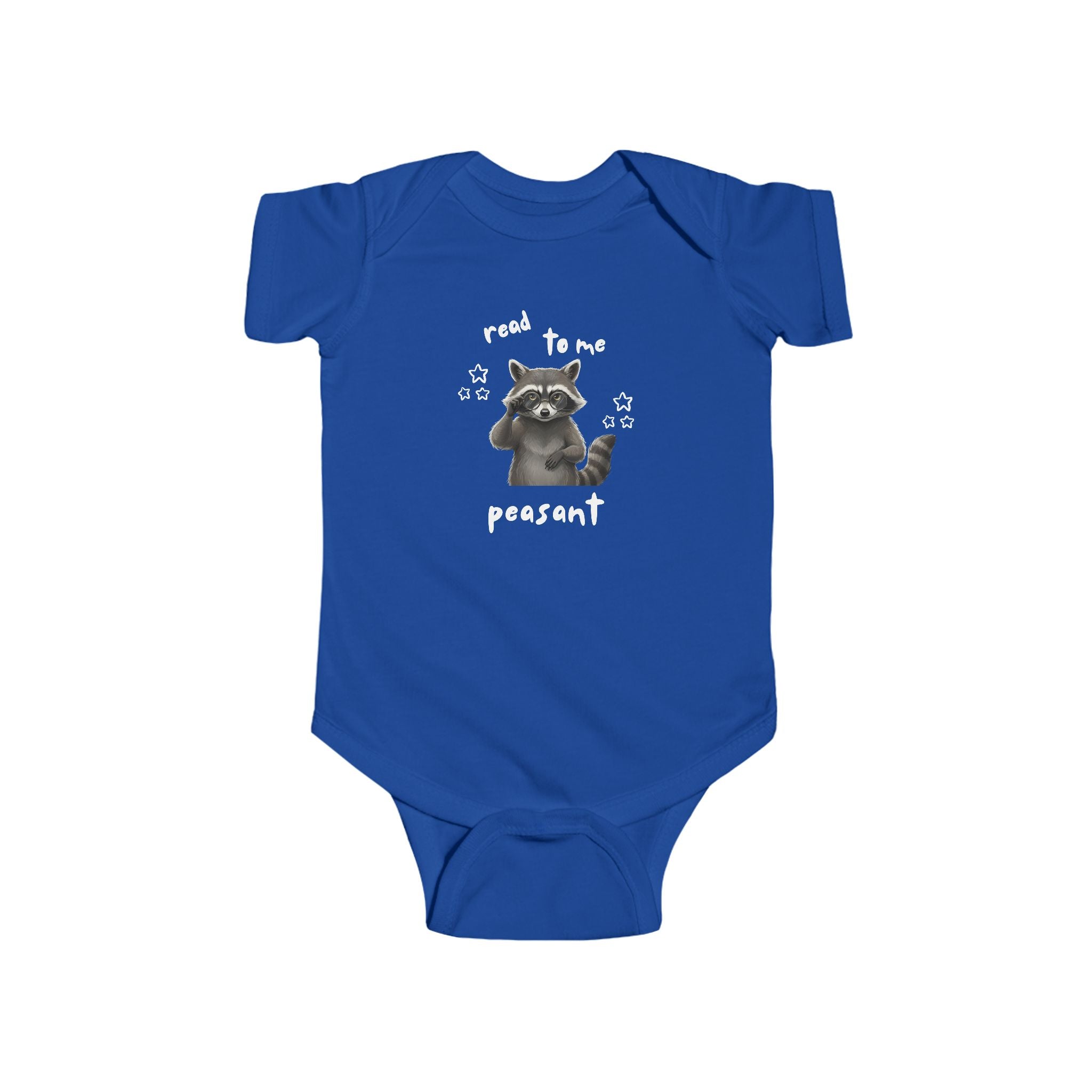 'Read to Me, Peasant' Raccoon Baby Bodysuit — Cute Funny Infant Onesie