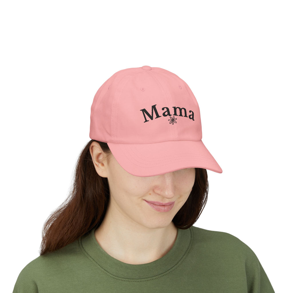 Mama Dad Cap — Embroidered Floral Script Hat for Moms