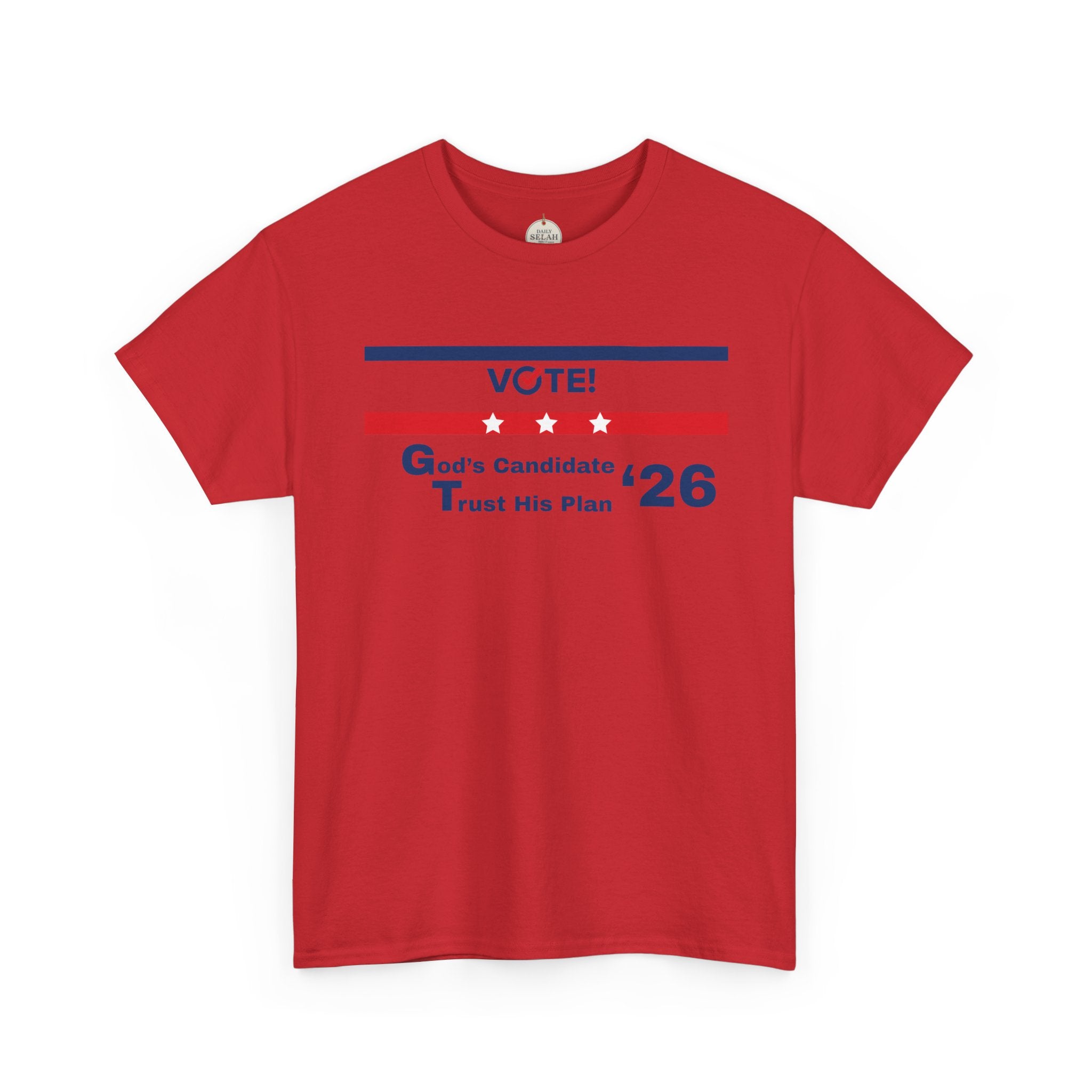 Political Vote '26 T‑Shirt — "God's Candidate Trust His Plan" Patriotic Tee