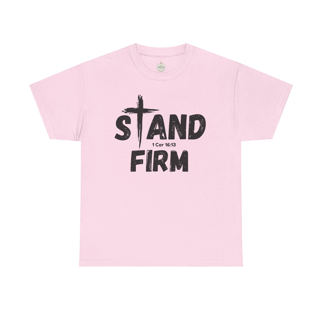 Stand Firm T-Shirt — Christian Faith Tee with Cross & 1 Cor 16:13 Inspirational Design