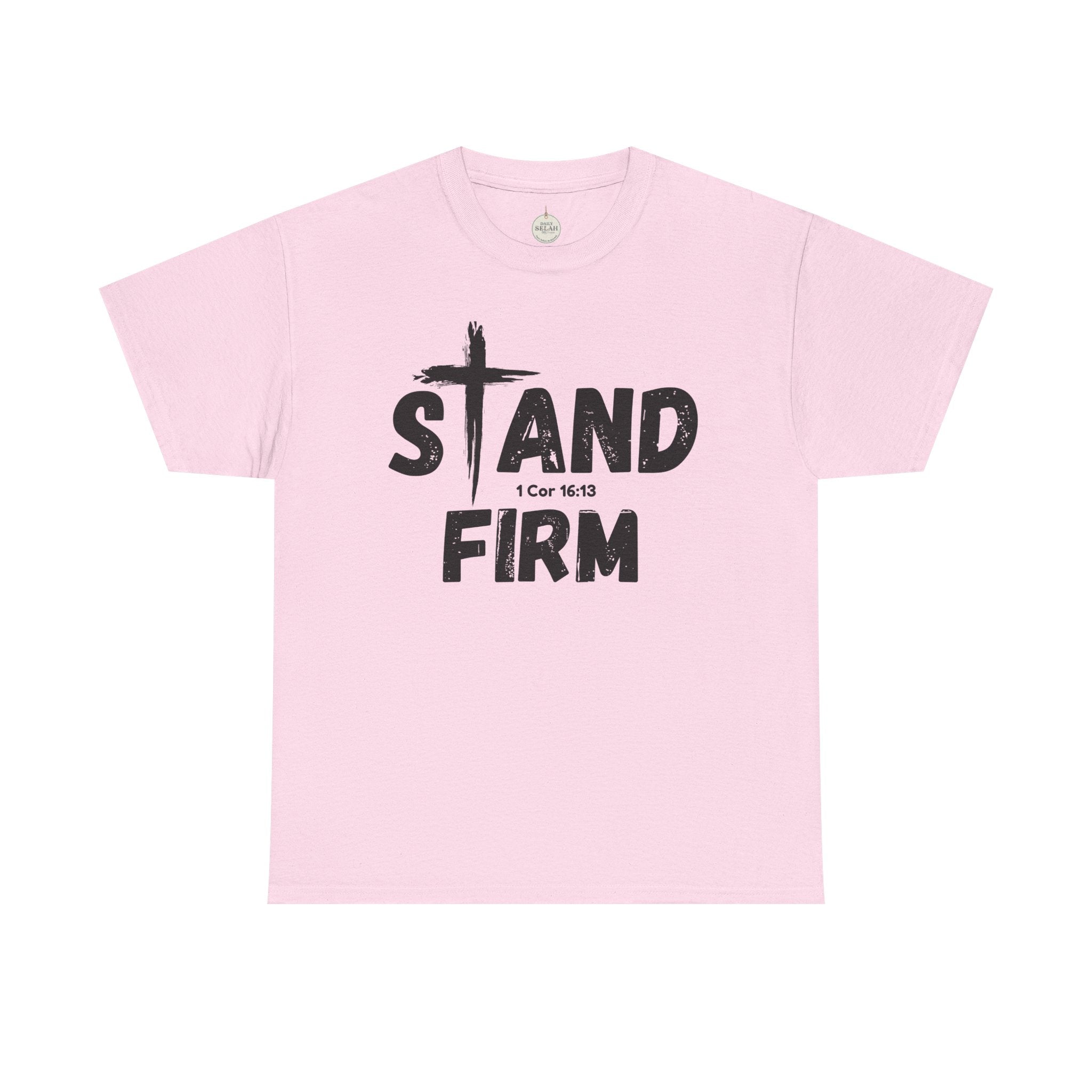 Stand Firm T-Shirt — Christian Faith Tee with Cross & 1 Cor 16:13 Inspirational Design