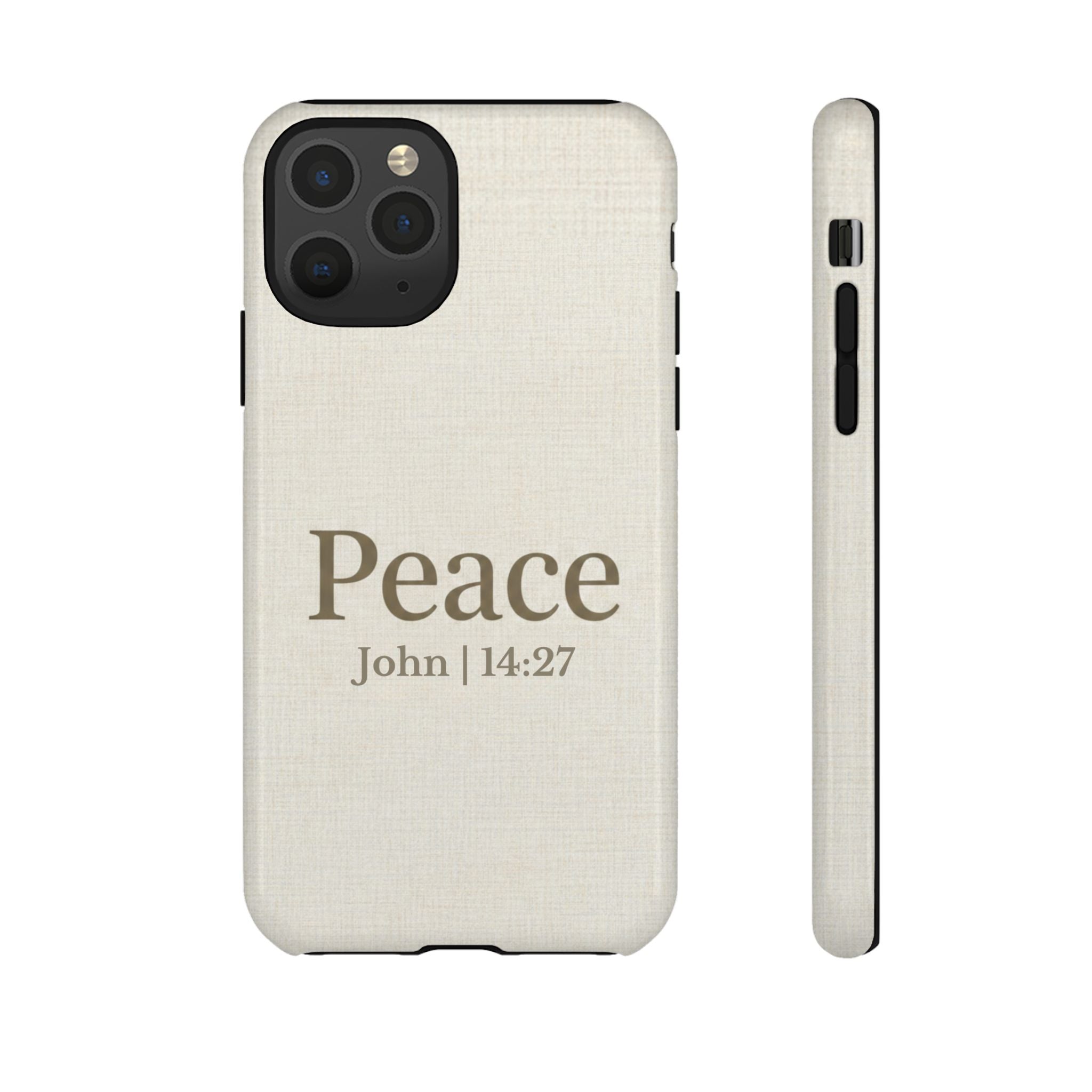 Peace (John 14:27) Phone Case — Minimalist Christian Scripture iPhone & Android Cover