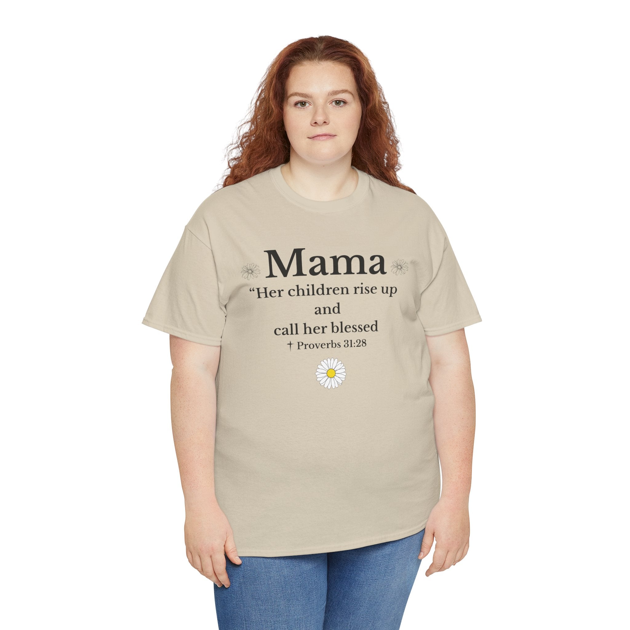 Mama Proverbs 31:28 T‑Shirt — 'Her children rise up and call her blessed' Floral Mom Tee - Mother's Day Gift