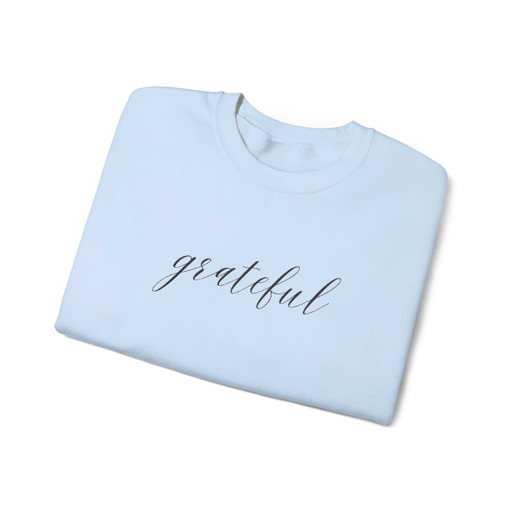 Embroidered Grateful Script Crewneck Sweatshirt