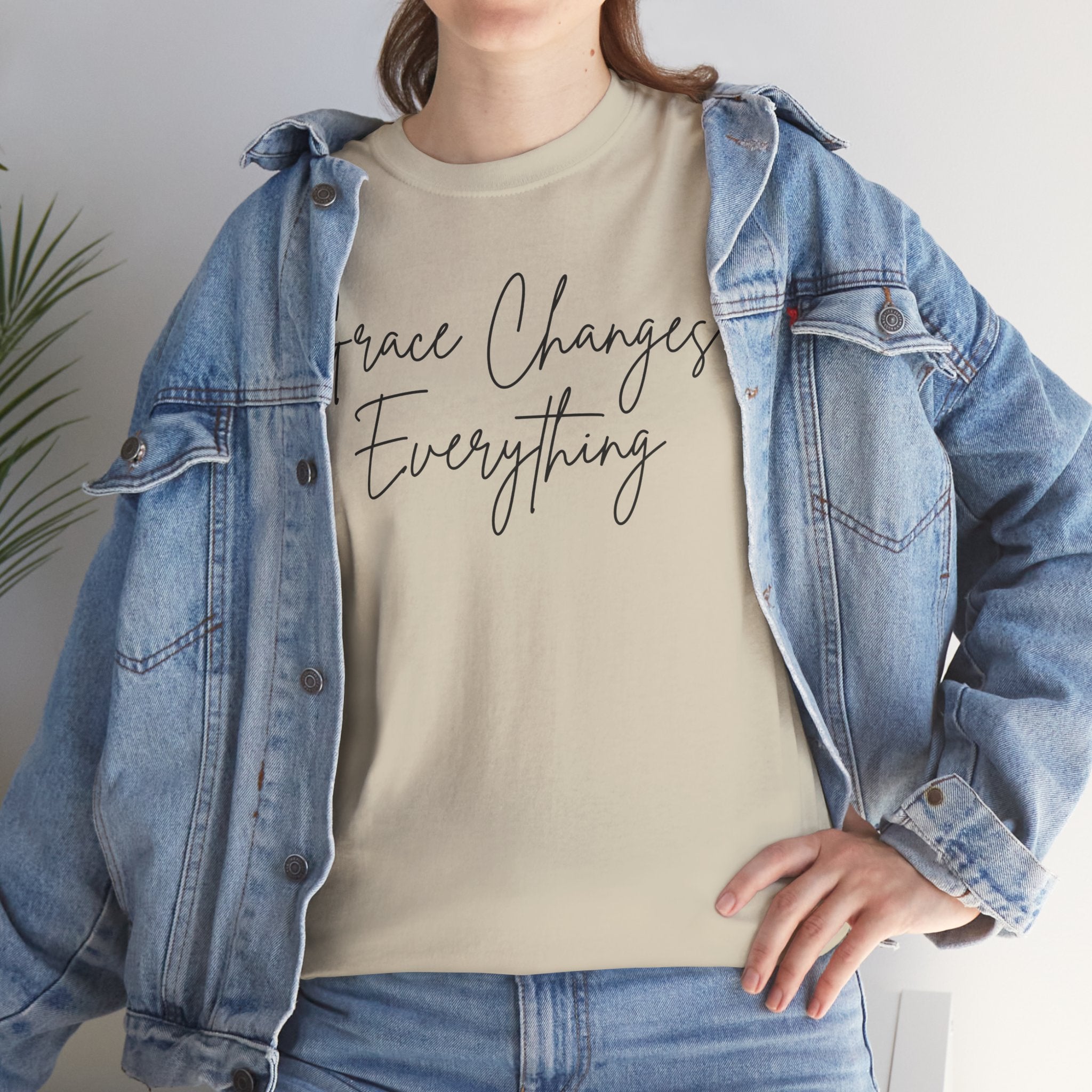 Grace Changes Everything tee | with Faith cross vertical back design