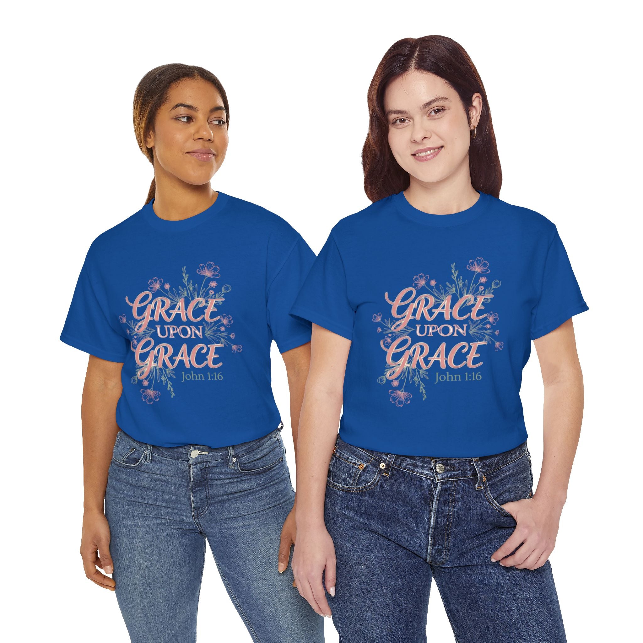 Grace Upon Grace Tee — John 1:16 Floral Christian T-Shirt