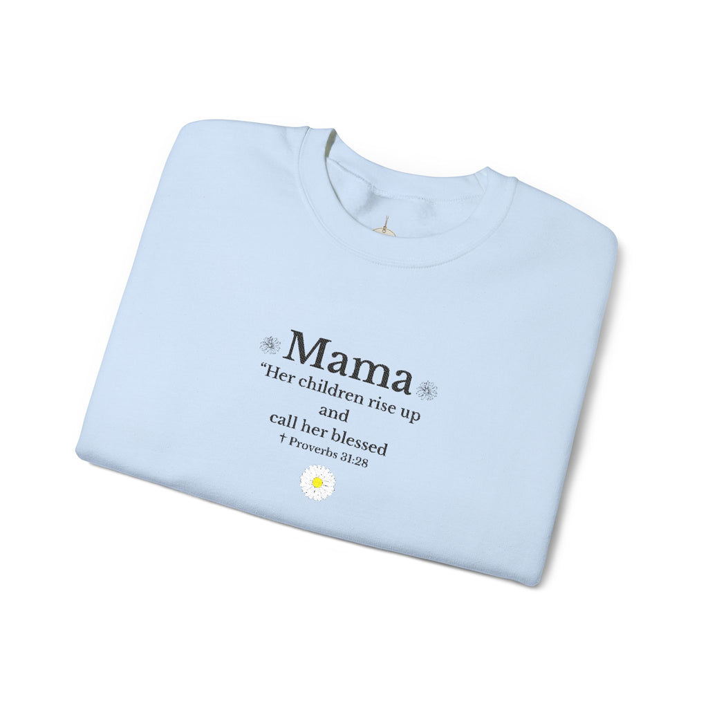 Mama Sunshine Crewneck Sweatshirt — "Mama the sunshine in my soul" Cozy Mom Gift - Embroidered