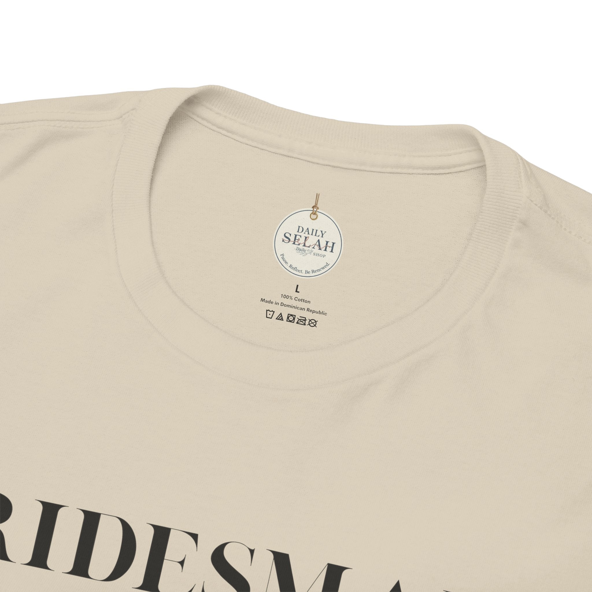 Bridesmaid T-Shirt — Elegant Script Bridal Party Tee (‘Bridesmaid’ with Heart) - Christian