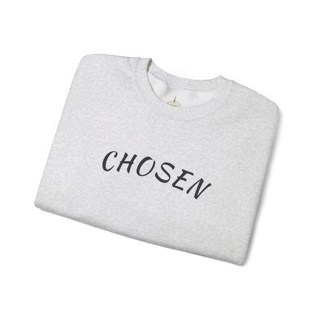 Embroidered Chosen Crewneck Sweatshirt — Minimalist Pullover with 'CHOSEN' Text