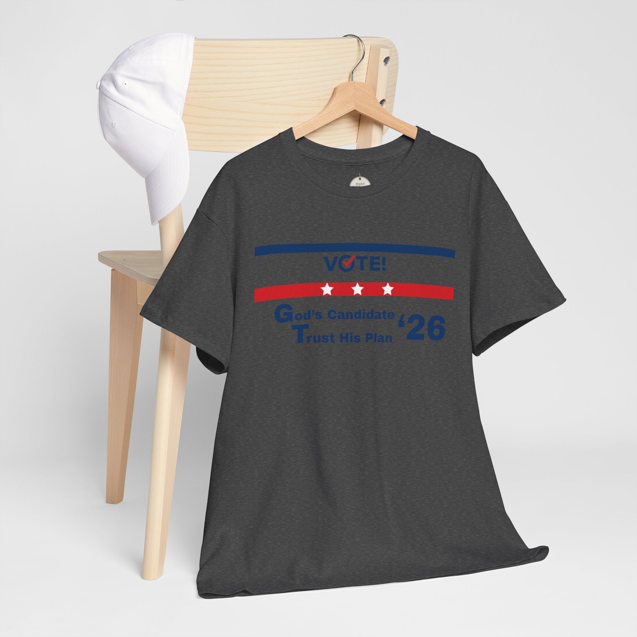 Political Vote '26 T‑Shirt — "God's Candidate Trust His Plan" Patriotic Tee