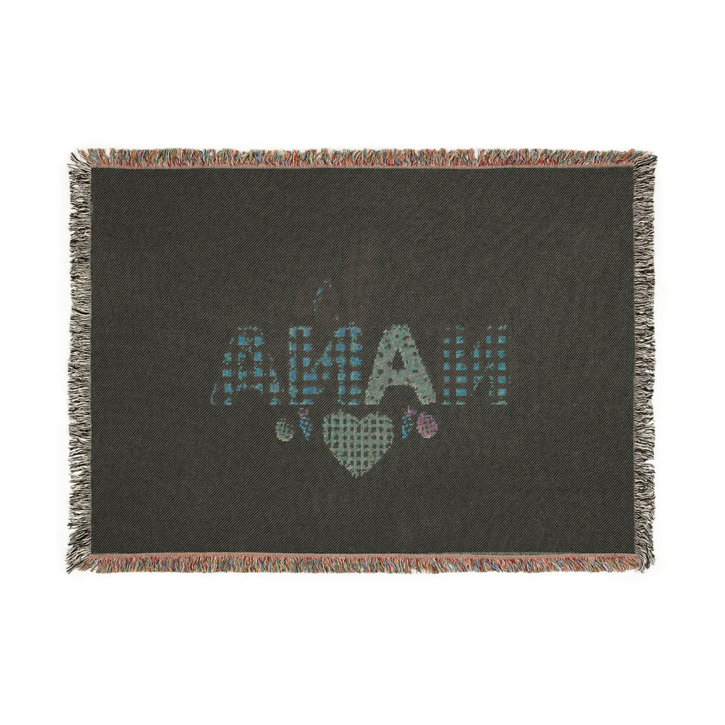 Nana Heart Woven Blanket — Cozy Plaid Patchwork Throw for Grandmothers