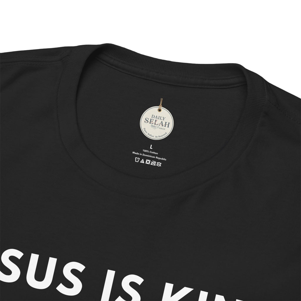 Jesus Is King Tee - Christian Faith White Cotton T-Shirt