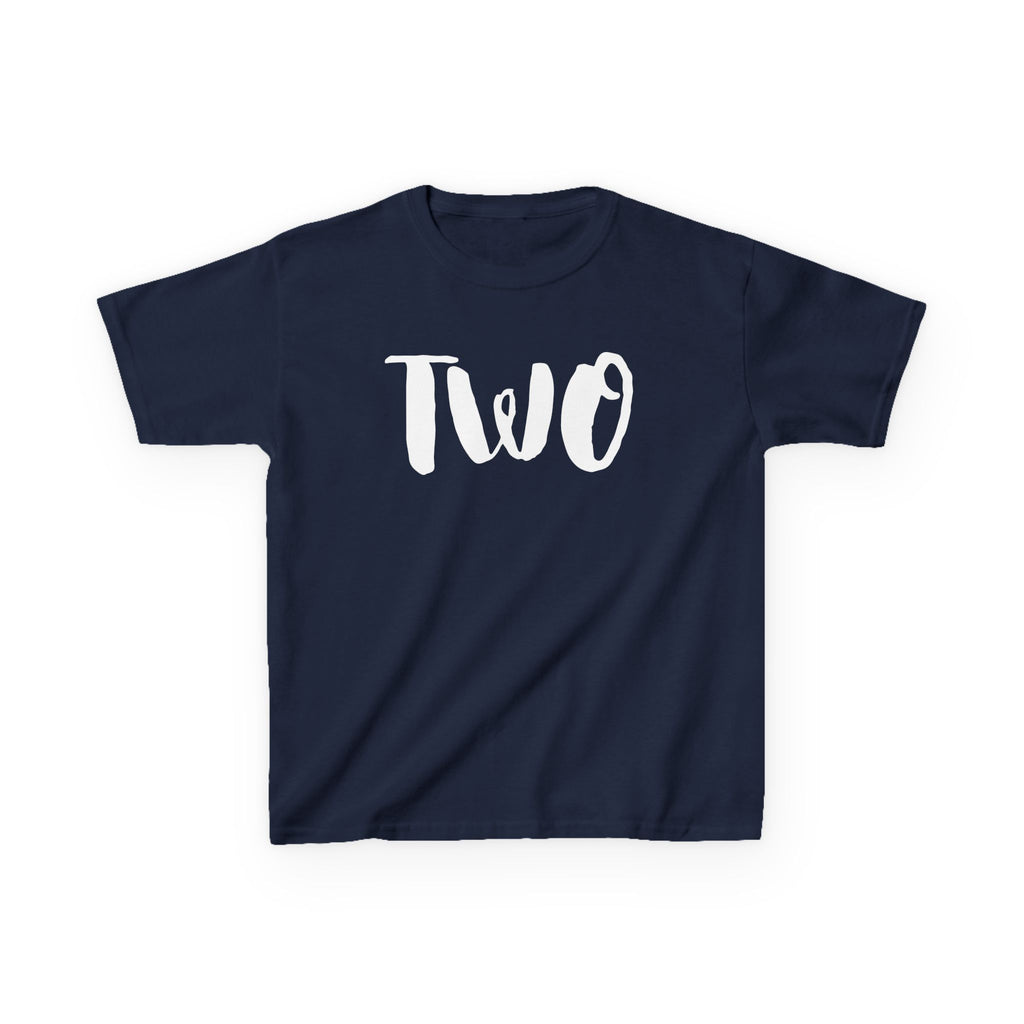 'Two' Kids T‑Shirt – Birthday Toddler Number Shirt for 2-Year-Olds