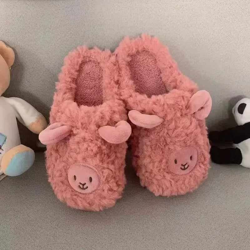 Cute Cartoon Cotton Slippers for Couples - Winter Warmth