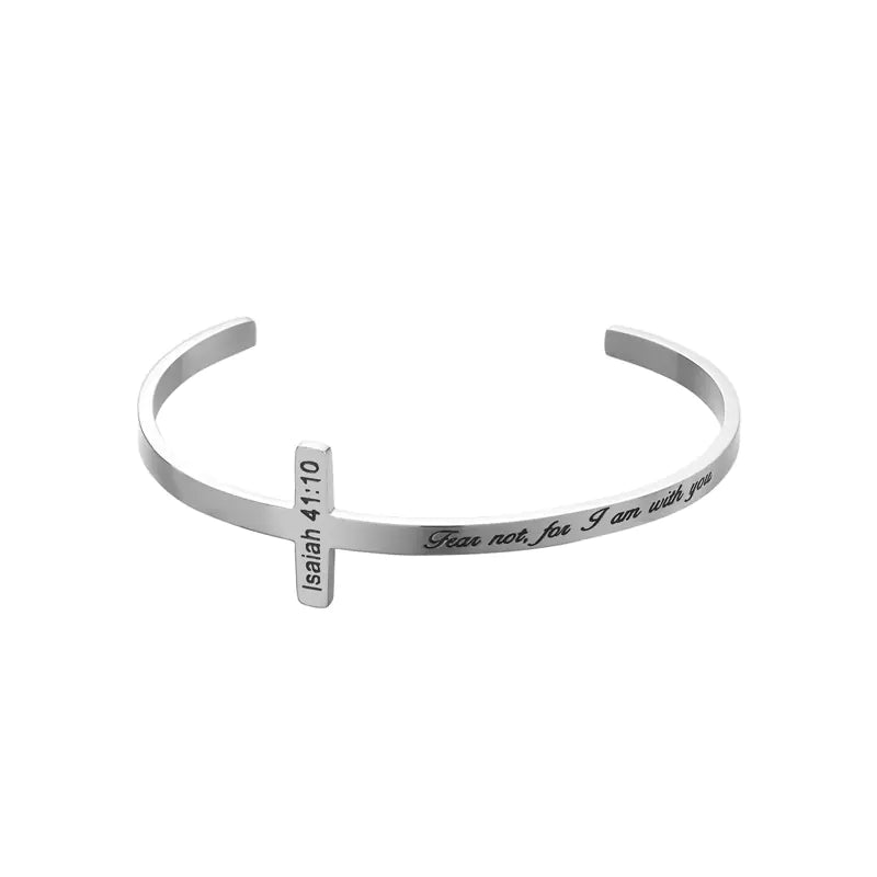 Custom Engraved Titanium Steel Bracelet - His Will, My Faith