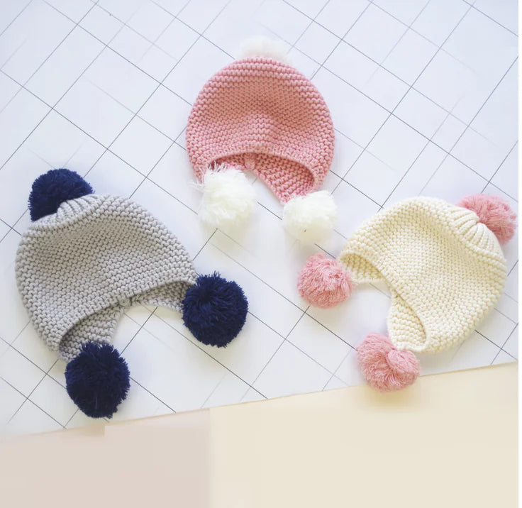 Warm Knitted Woolen Hat for Kids with Ear Protection