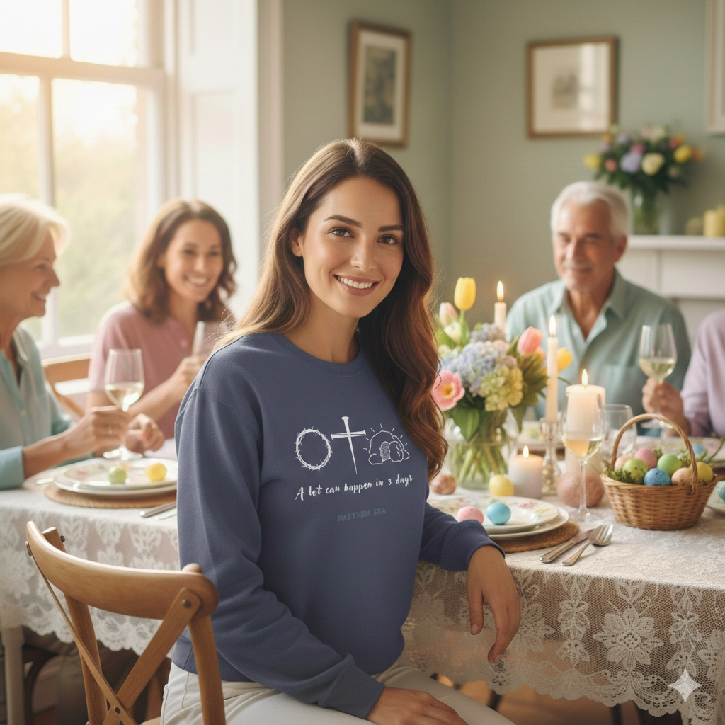 Easter "A Lot Can Happen in 3 Days" Sweatshirt Resurrection Sunday