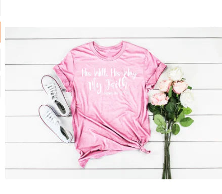 His Will His Way Faith Couple T-Shirt - Street Style