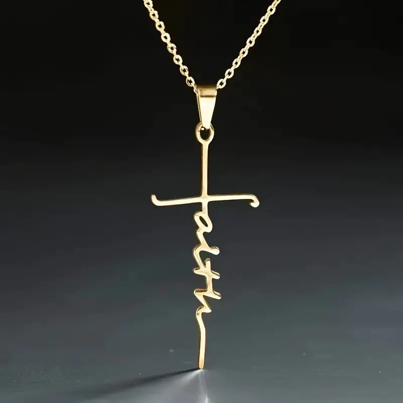 Fashion Cross Pendant Necklace - Alloy Faith Jewelry