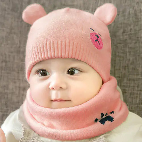 Children's Beanie and Scarf Set for Fall and Winter