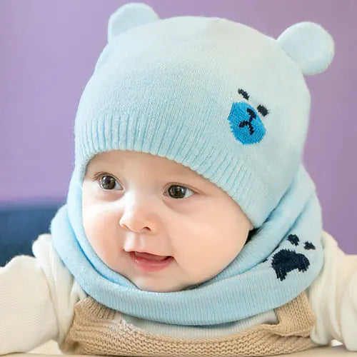 Children's Beanie and Scarf Set for Fall and Winter
