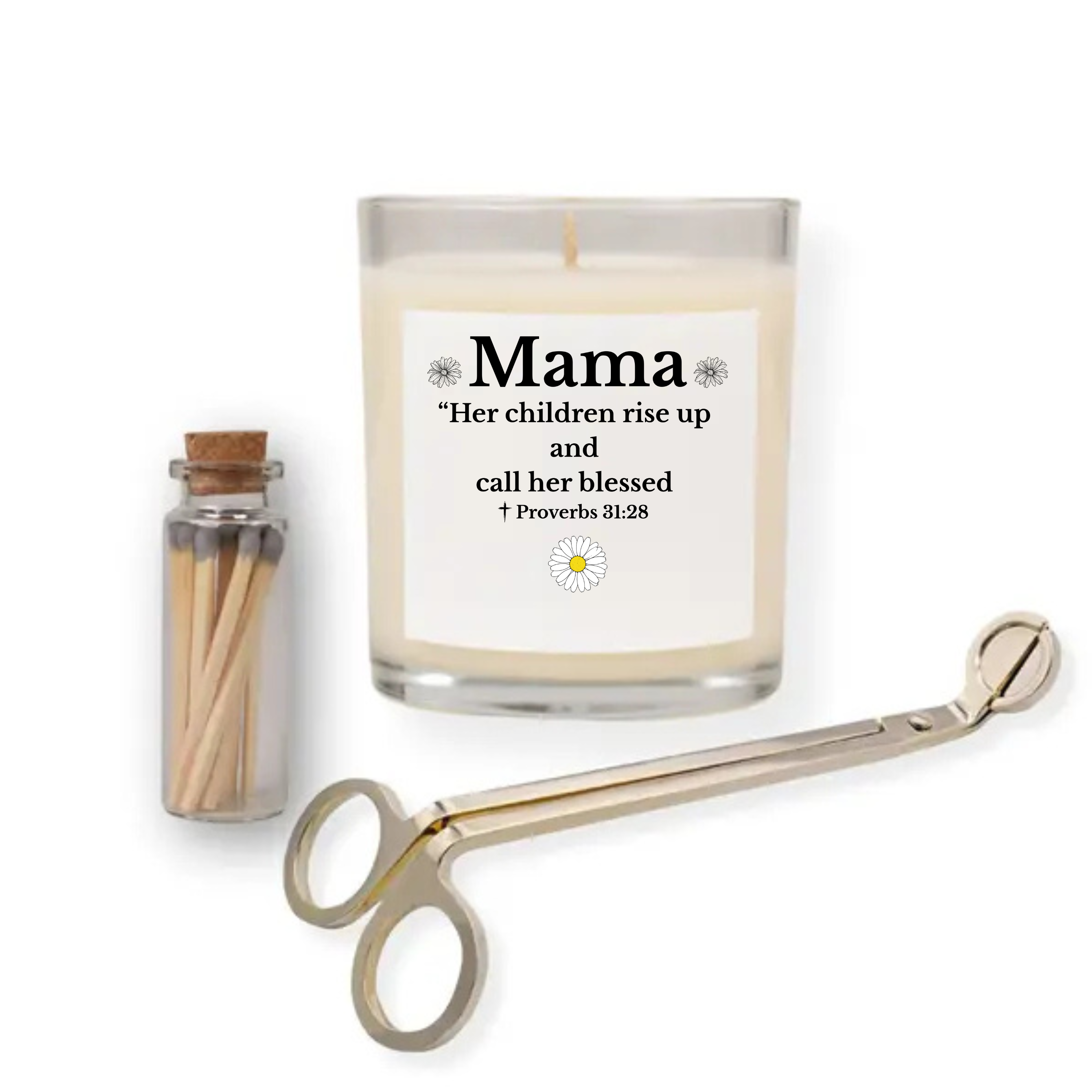 Quiet Bloom Candle Gift Set — Soy Candle, Wick Trimmer & Matches -Mother's Day Gift