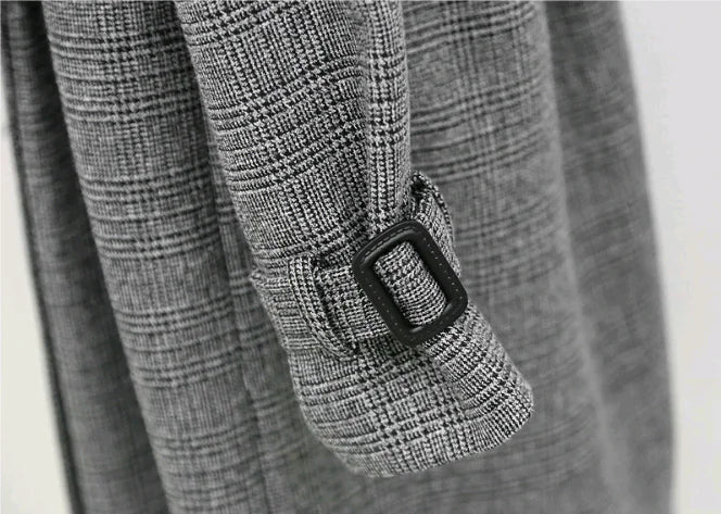 Houndstooth Long Coat for Women - Stylish & Loose Fit