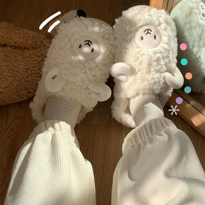 Cute Cartoon Cotton Slippers for Couples - Winter Warmth