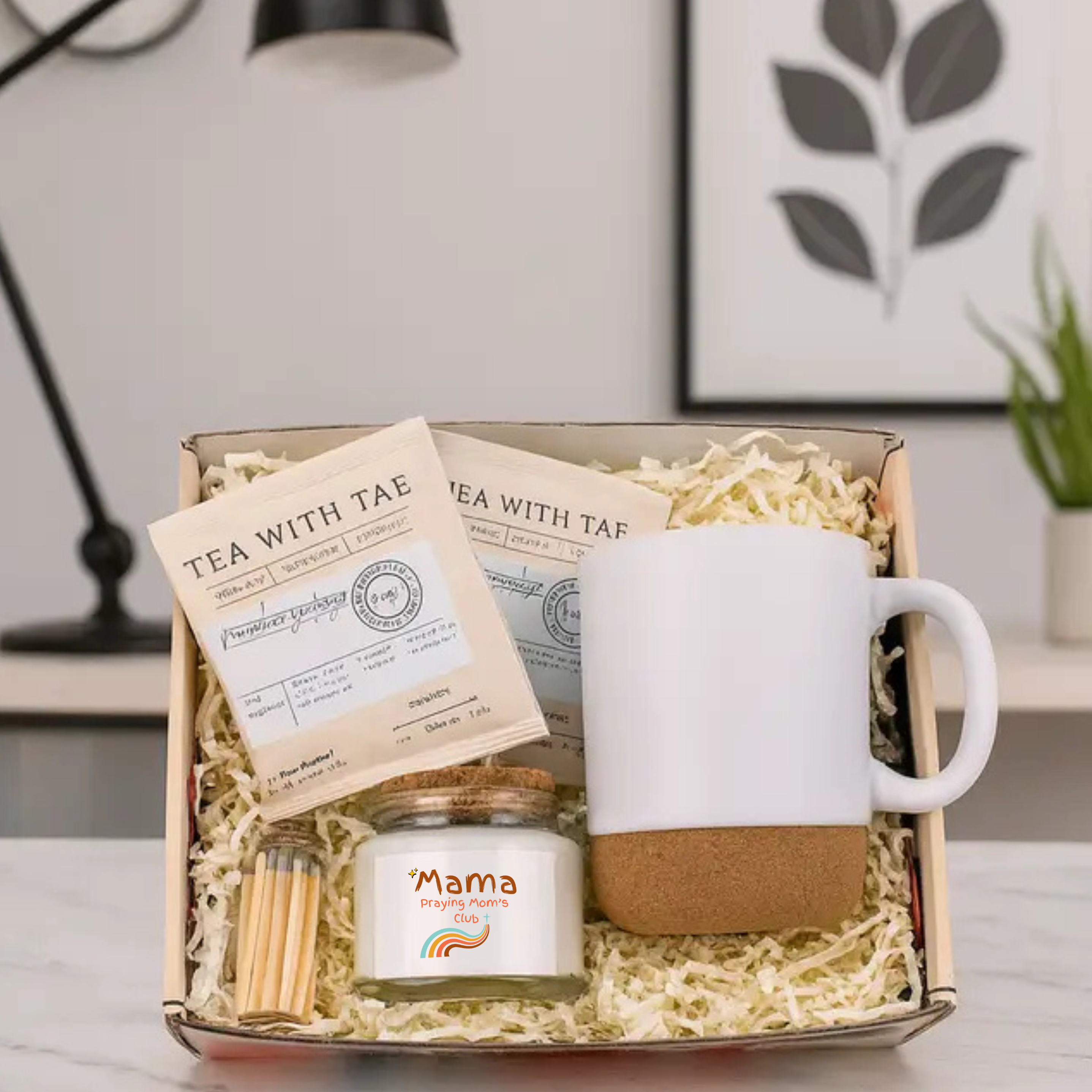 The SereniTea Set — Faith-Inspired Tea & Candle Gift Box  Mother's Day Gift