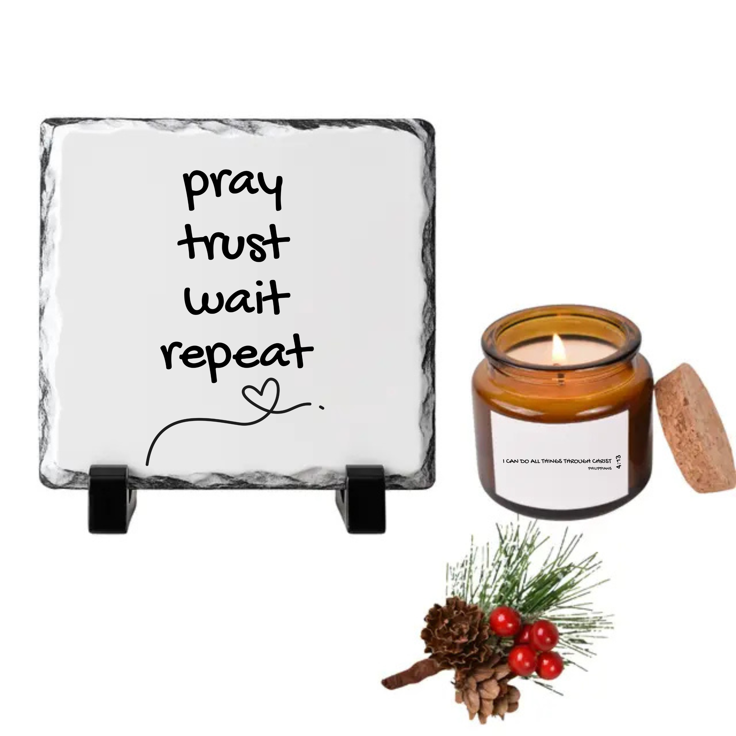 Coconut Apricot and Other Scented Candle (4oz/9oz) — Faith Inspirational 'I Can Do All Things' Jar Candle