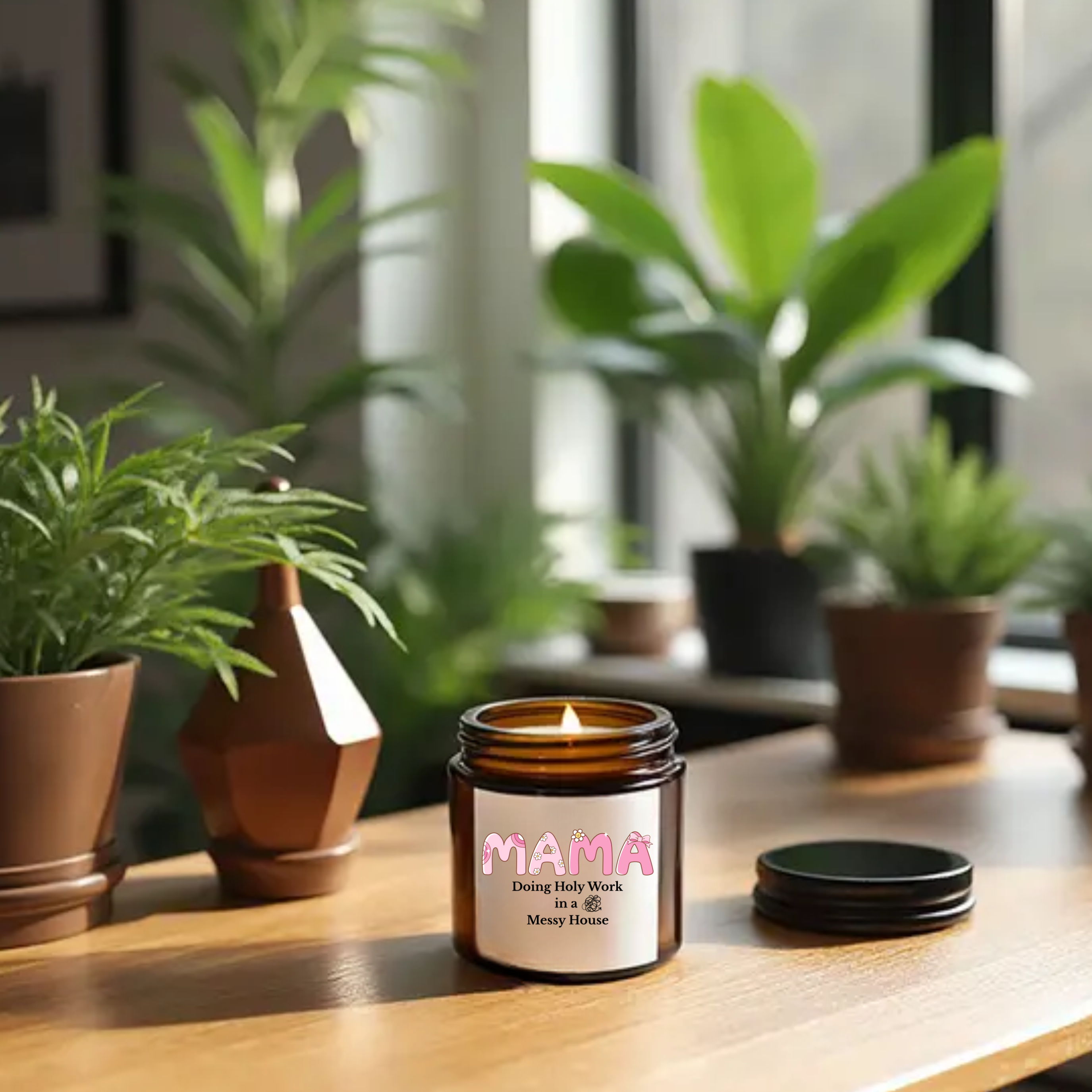 Scripture & Grace Soy Candles — “She Is Clothed With Strength” & “Messy Home, Full Heart” (4oz & 9oz) - Mother's Day Gift