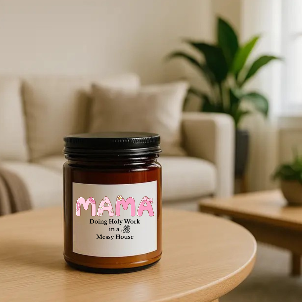 Scripture & Grace Soy Candles — “She Is Clothed With Strength” & “Messy Home, Full Heart” (4oz & 9oz) - Mother's Day Gift