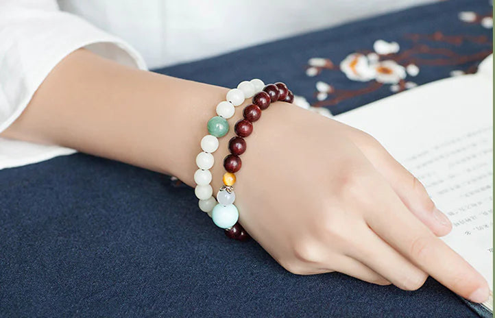 Natural White Jade Bodhi Bead Bracelet for Women